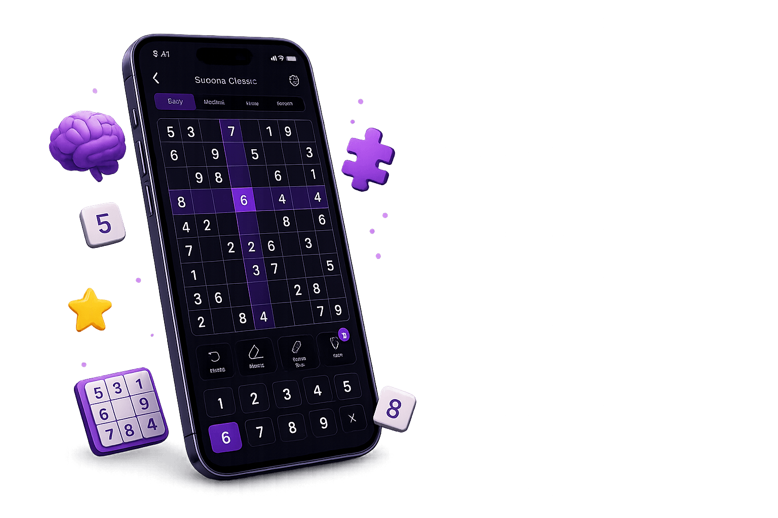 Pseudo Grid Sudoku shown on a premium mobile phone