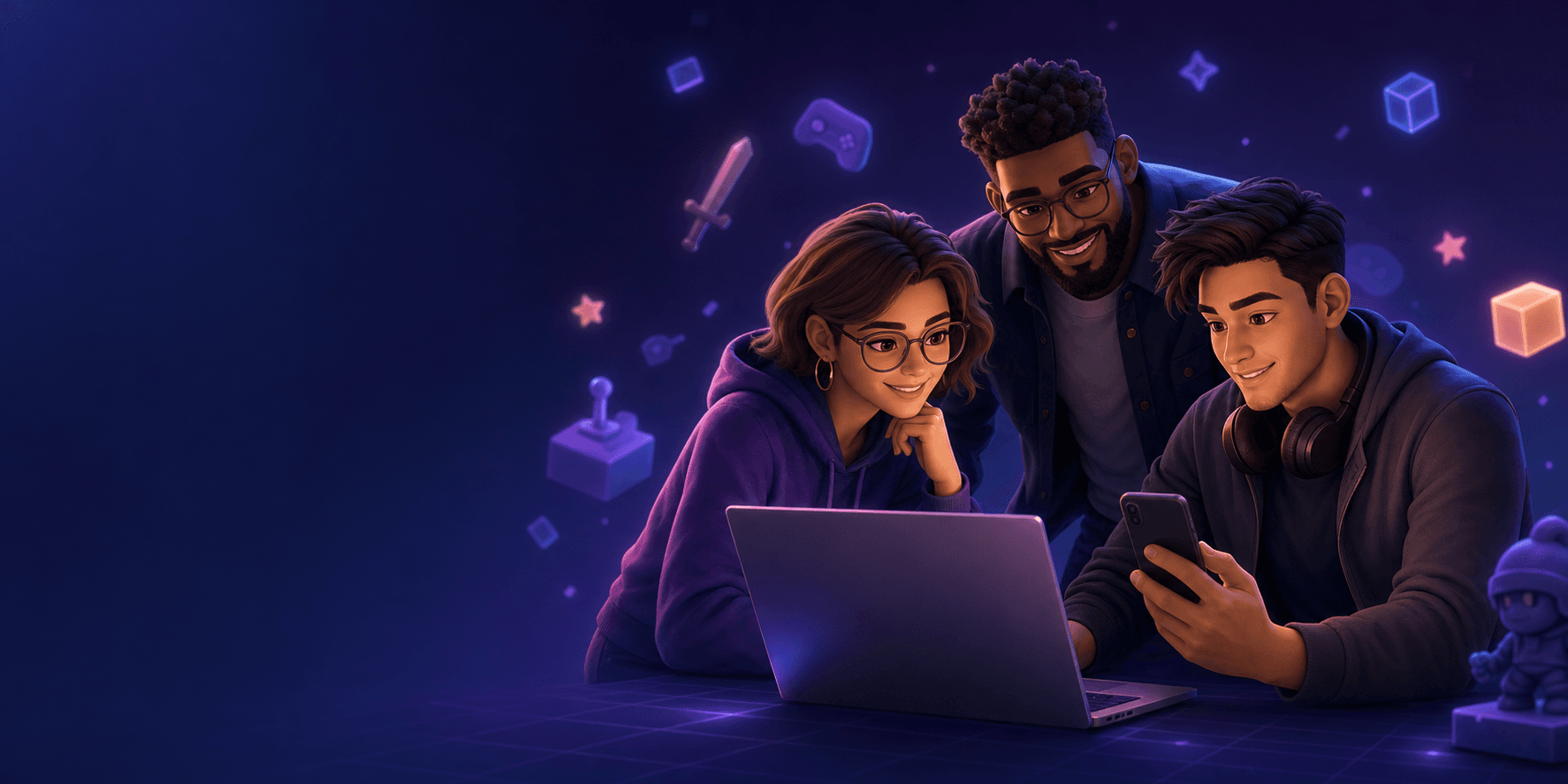 Pocket Theory developers creating games together